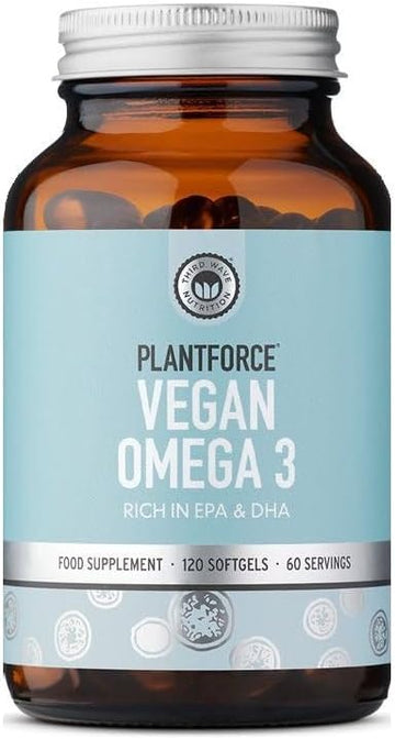 Plantforce Vegan Omega 3 - Rich In Epa& Dha - 60 Servings - 120 Softgels