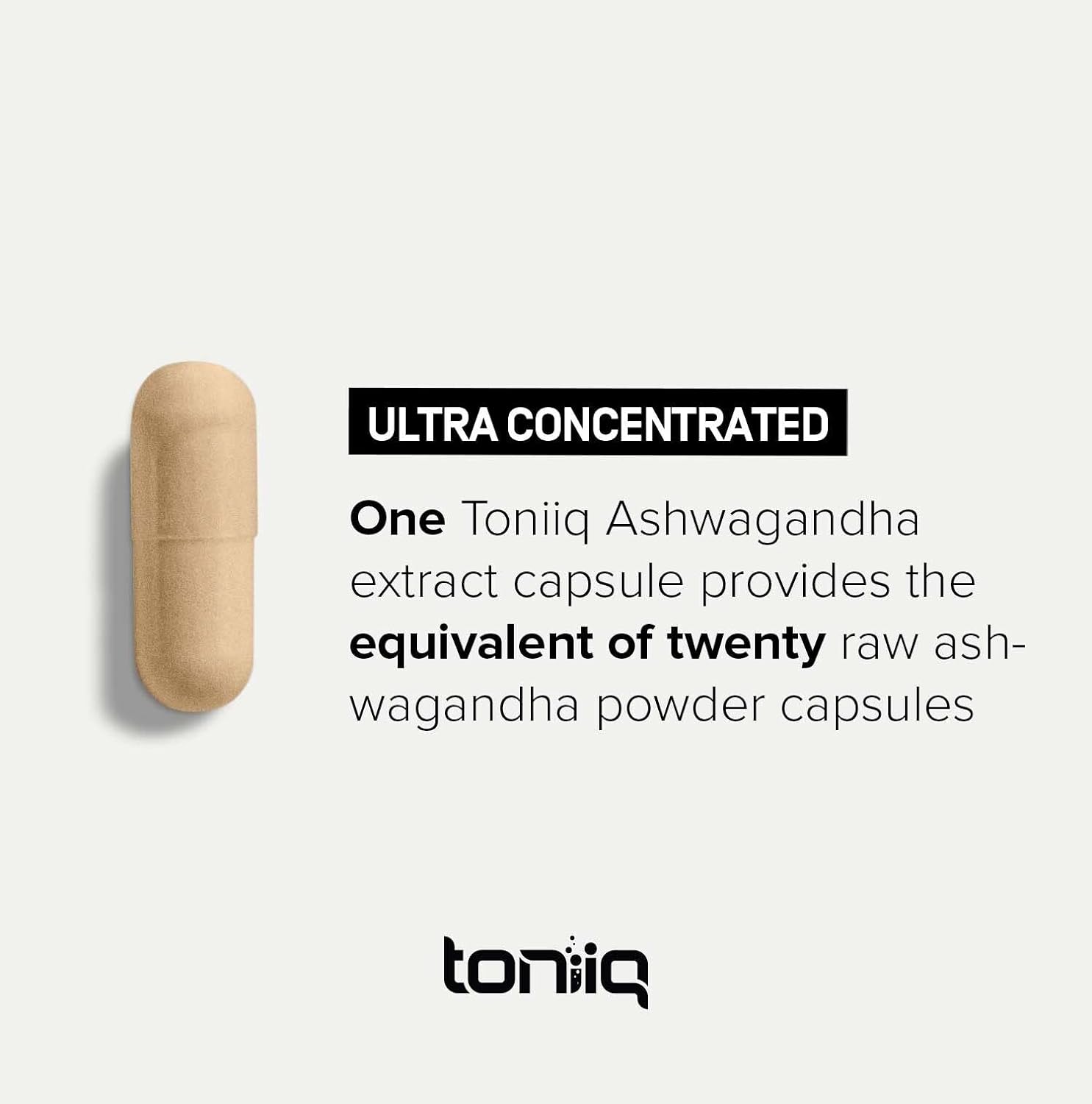 Toniiq 26,000mg 20x Concentrated Extract - 10% Withanolides - Ultra High Strength Ashwagandha Capsules - Wild Harvested in India - Highly Concentrated and Bioavailable Supplement - 90 Veggie Capsules : Health & Household