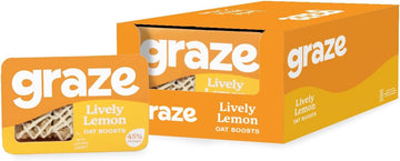 Graze Lively Lemon Oat Flapjacks, Vegetarian Healthy Snacks, High In Fibre, 3 Bars Per Punnet, Whole Oats & Natural Flavours - Packaging May Vary-(9 X 50G Snacks)