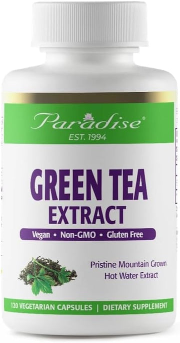 Paradise Green Tea Extract, Super Potent, Ultra Pure, 100% Naturally Extracted, Non GMO, Gluten Free, 120 Vegetarian Capsules