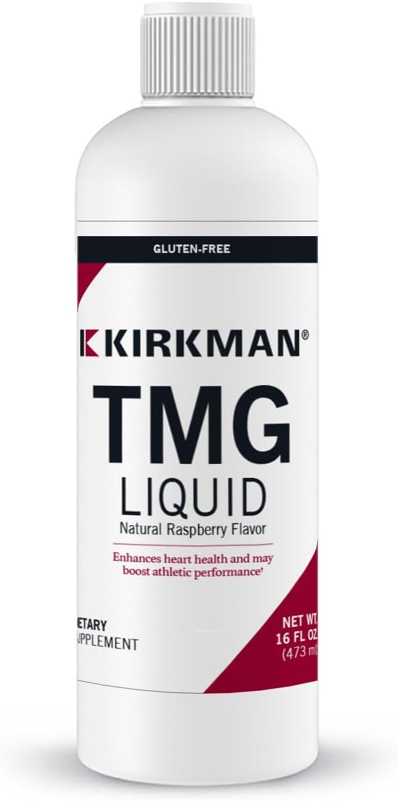 Kirkman - TMG (Trimethylglycine) Liquid - 16 Fl oz - Supports Serotonin Levels - Methylation Support - Natural Raspberry Flavor