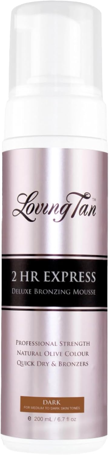 Loving Tan 2 Hr Express Mousse, Medium - Streak Free, Natural Looking, Professional Strength Sunless Tanner - Up To 5 Self Tan Applications Per Bottle, Cruelty Free, Naturally Derived Dha - 120 Ml
