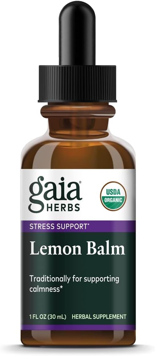 Gaia Herbs Lemon Balm - For Stress Relief & Calm - With Lemon Balm Extract - 1 Fl Oz Organic Liquid Dropper Bottle (23 Servings)