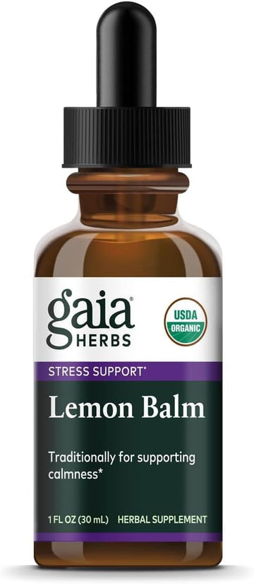 Gaia Herbs Lemon Balm - For Stress Relief & Calm - With Lemon Balm Extract - 1 Fl Oz Organic Liquid Dropper Bottle (23 Servings)