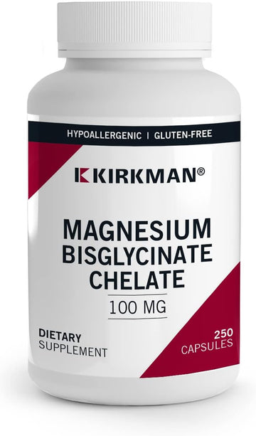 Kirkman - Magnesium Bisglycinate Chelate - 250 Capsules - Relaxes Nerves & Muscles- Prompts Restful Sleep - Hypoallergenic