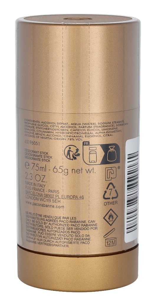 Paco Rabanne 1 Million Deodorant Stick 2Oz/ 75Ml For Men By 2Fl Ounce : Beauty & Personal Care