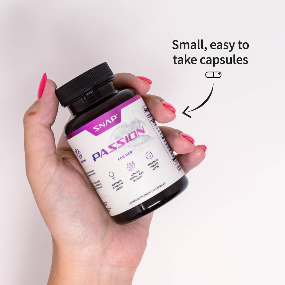 Snap Supplements Passion for Her, Support Healthy Libido, Promote Healthy Mood, Energy and Vitality, Horny Goat Weed, L-Theanine, Passionflower, 60 Capsules : Health & Household