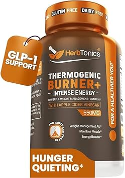 Herbtonics Thermogenic Fat Burner For Men & Women - Fast Acting Weight Loss Pills For Women, Glp-1 Supplement For Weight Loss - Appetite Suppressant & Metabolism Booster | 60 Veg Capsules