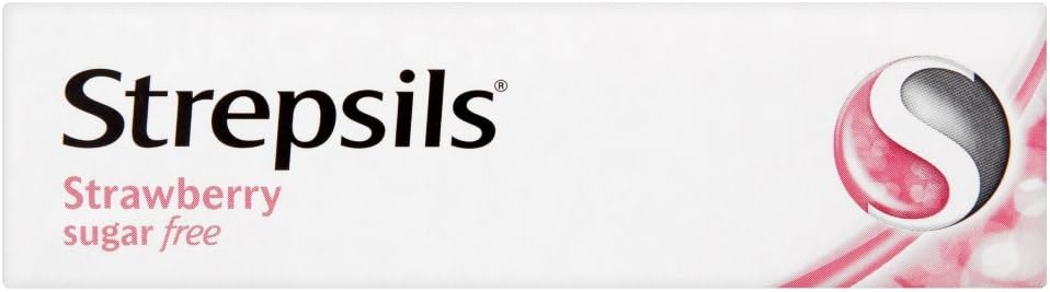 Strepsils Strawberry Lozenges, 36 Count - Fast-Acting Sore Throat Relief, Germ-Fighting, Pain-Relieving, Works In 5 Minutes