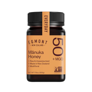 Egmont Honey Raw Manuka Honey Mgo 50+ 17.6Oz (500G) Non-Gmo, Kosher, Recycled Plastic Jar, Traceable 100% Pure Authentic New Zealand Honey, Mgo Certified