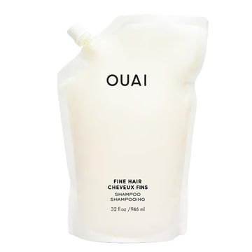 OUAI Fine Shampoo Refill - Volumizing Shampoo with Strengthening Keratin, Biotin & Chia Seed Oil for Fine Hair - Delivers Weightless Body - Paraben, Phthalate & Sulfate Free Hair Care - 32 fl oz