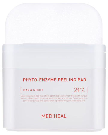 Mediheal Phyto Enzyme Peeling Pad - Vegan Face Resurfacing Pore Tightening Gauze Pads With Lha & Papaya Enzym To Control Sebum - Exfoliating Pads For Dead Skin Cells, 90 Pads