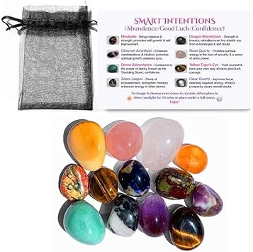 Cool, Calm & Happy Small (10-15Mm) Healing Crystal Stones - Set Of Concern & Worry Relief Polished Stones-Bronzite Amethyst Adventurine Tiger'S Eye Sodalite Jasper & Rose Quartz With Bonus Crystals!