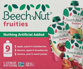 Beech-Nut Fruities Stage 2 Baby Food Variety Pack, 3.5 Oz Pouch (9 Pack)