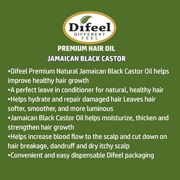 Difeel Premium Natural Jamaican Black Castor Hair Oil 7.1 Oz - Jamaican Black Castor Oil For Hair Growth