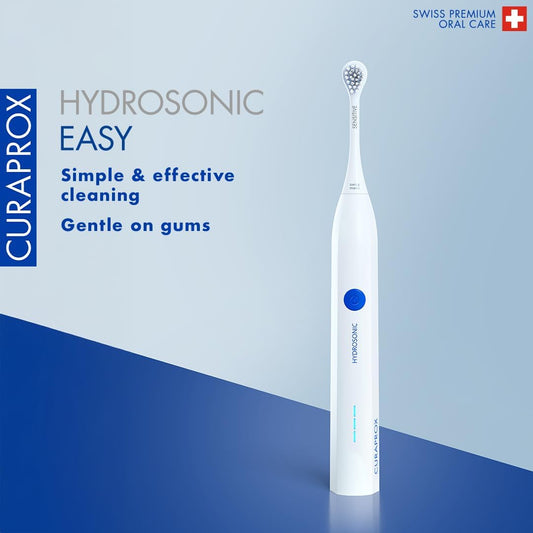 Curaprox Hydrosonic Easy Toothbrush - Curaprox Electric Toothbrush For Adults With 3 Cleaning Levels