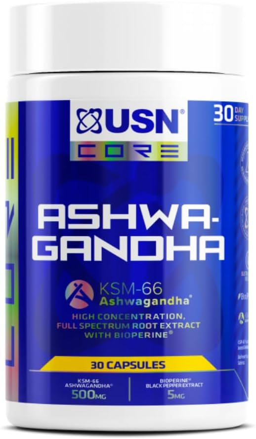 USN Ashwagandha, KSM-66 Dietary Supplement - 30 Capsules, Premium Natural Stress Relief Supplements, Bioperine to Aid with Absorption, Daily Caps : Amazon.co.uk: Health & Personal Care