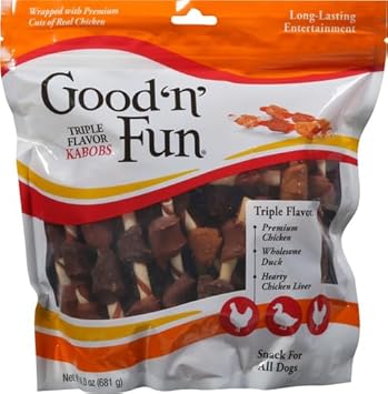 Good'N'Fun Triple Flavored Rawhide Kabobs For Dogs, 1.5 Pound (Pack Of 1)