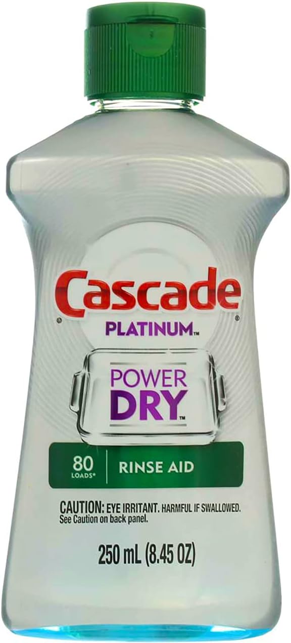Cascade Rinse Aid Platinum, Dishwasher Rinse Agent, Regular Scent, 8.45 Ounce, (Pack of 3) : Health & Household
