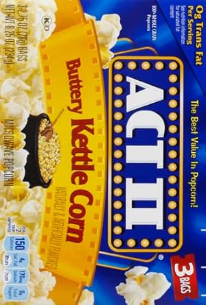 Act Ii, Microwave Popcorn, Buttery Kettle Corn, 2.75-Oz. Bags, 3 Ct