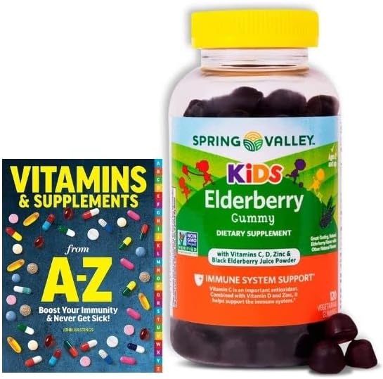 Adventure Home Spring Valley Elderberry Gummies Kids, with Vitamins C, D Zinc, 120 Ct + Better Ge Vitamins Supplements