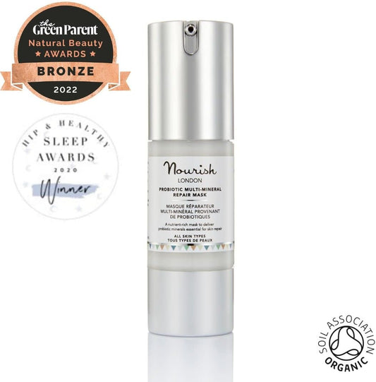 Nourish London Probiotic Multi-Mineral Repair Mask 30Ml | Anti- Ageing Cream Face Mask | Nutrient-Rich | Cruelty-Free | 100% Vegan | Multi Award Winning