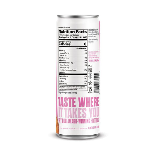Teatulia Unsweetened Watermelon Black Organic Iced Tea Cans | 12 Slim 12Oz Cans | Still Cold Brewed Sugar-Free Tea