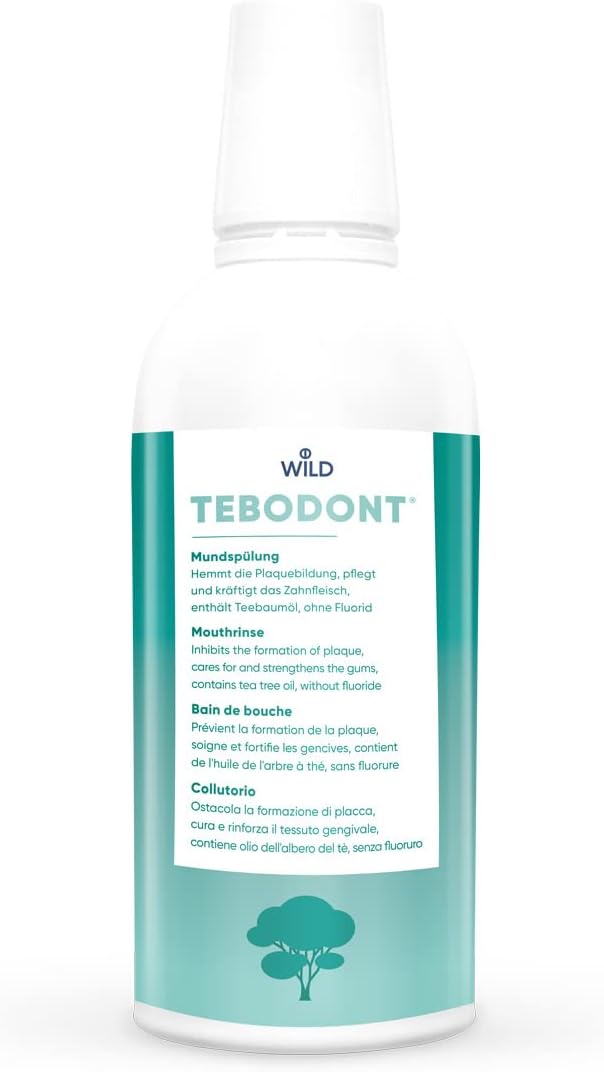 Tebodont mouthrinse, inhibits The Formation of Plaque, Cares for and Strengthens The Gums, Contains Tea Tree Oil, Without Fluoride. : Amazon.co.uk: Health & Personal Care
