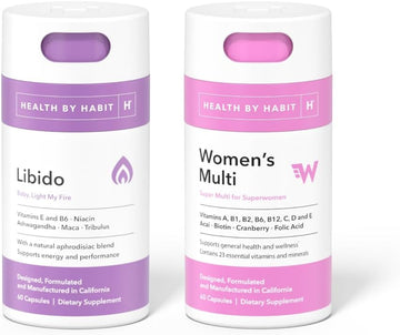 Health By Habit Feeling Yourself Kit - Libido Blend (60 Capsules) & Women's Multi Supplement (60 Capsules), Non GMO, Sugar Free