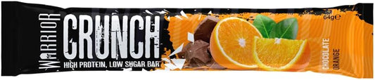 Warrior Crunch - High Protein Bars - 20G Protein Each Bar - Low Carb, Low Sugar Snack - 12 Pack X 64G (Chocolate Orange)