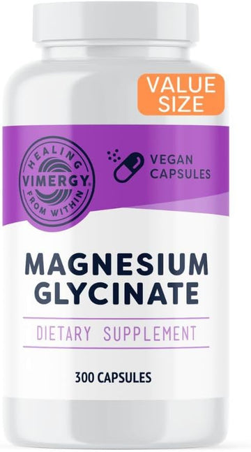 Vimergy Magnesium Glycinate, 150 Servings With Turmeric & Ginger - Promotes Relaxation & Sleep – Supports Bone, Muscle & Heart Health - Gluten-Free, Kosher, Vegan & Paleo Friendly, Capsule