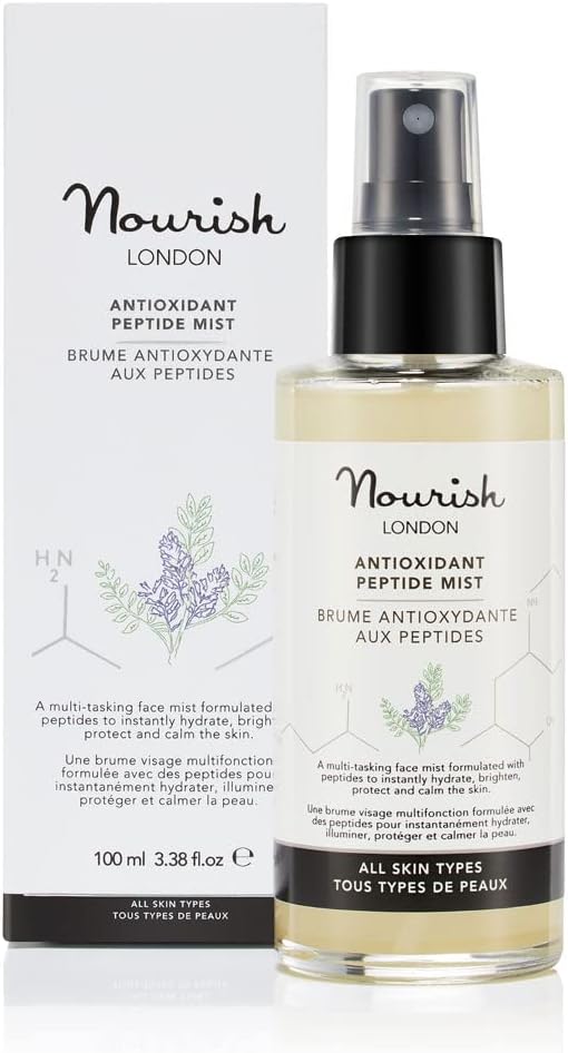 Nourish London Antioxidant Peptide Face Mist 100Ml | Anti Ageing Antioxidants | Brightens & Protects Skin | 100% Vegan