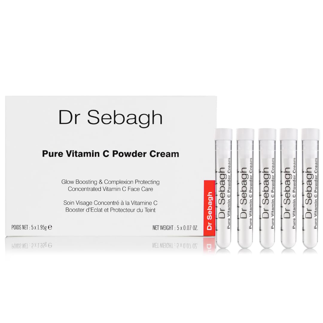 Pure Vitamin C Powder Cream Travel Size (5 X 0.07 Oz) | Unique Powder-To-Cream Formula | Award Winning | Reduces Discoloration & Enhances Collagen & Glow | Lightweight & Refreshing