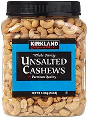 Kirkland Signature Unsalted & Roasted Cashews, 1.13Kg