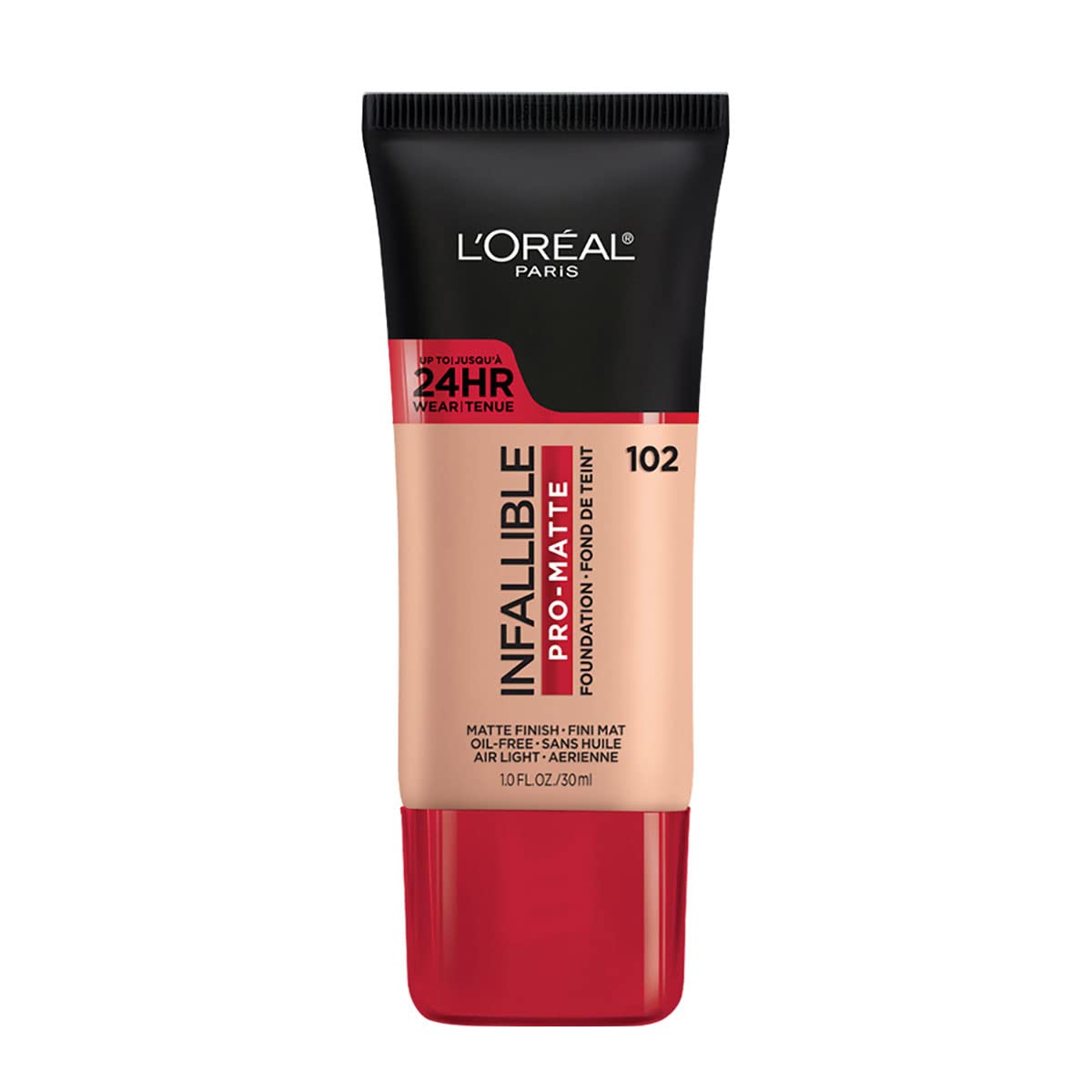 L'Oreal Paris K1828700 Infallible Pro-Matte Liquid Longwear Foundation Makeup, 102 Shell Beige, 1 Fl; Oz