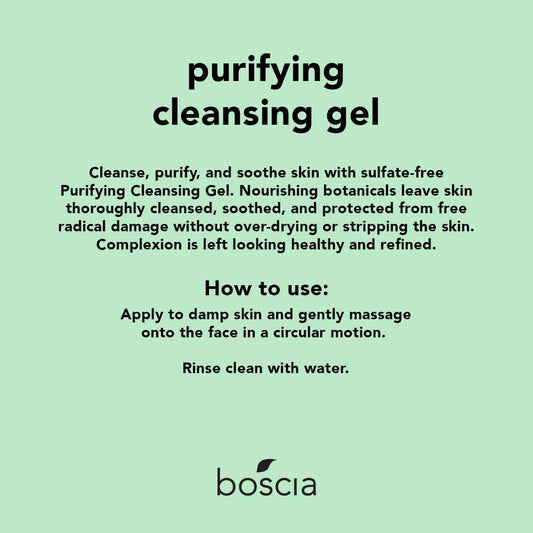 Boscia Purifying Cleansing Gel - Vegan, Cruelty-Free, Natural And Clean Skincare | Daily Natural Purifying Deep Cleansing Gel Face Cleanser, 5 Fl Oz