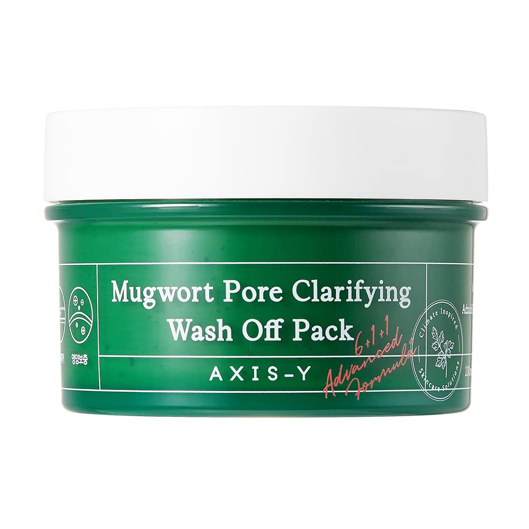 Axis-Y Mugwort Pore Clarifying Wash Off Pack | Exfoliating | Pore Reduction | Acne, Blackhead, Oily Skin Care | Clay/Mud Mask | Korean Skincare | 100Ml / 3.38 Fl. Oz