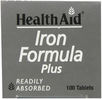 HealthAid Iron Formula Plus - 100 Count (Pack of 1) Vegetarian Tablets : Amazon.co.uk: Health & Personal Care