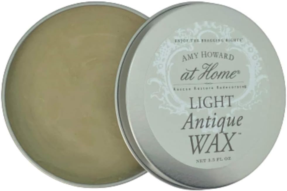 AMY HOWARD AT HOME - Light Wax for Wood and Chalk Paint - Vintage and Antique Furniture Restoration - Protective Finish and Seal - Golden Brown (3.5 Oz)