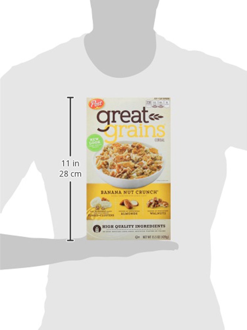 POST GREAT GRAINS BANANA NUT CRUNCH RTE CEREAL BANANA NUT CRUNCH FLAKE AND CLUSTER BOX 15.5 OUNCES 1 : Cold Breakfast Cereals : Everything Else