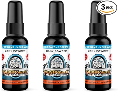 BluntPower 1 Ounce Oil Based Concentrated Air Freshener and Oil for Burner, Baby Powder (Pack of 3)