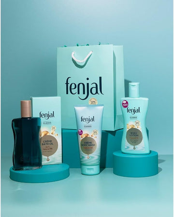 Fenjal Bath And Body Bundle |Creme Bath Oil 125 Ml |Classic Creme Body Wash 200 Ml| Classic Body Lotion 200 Ml