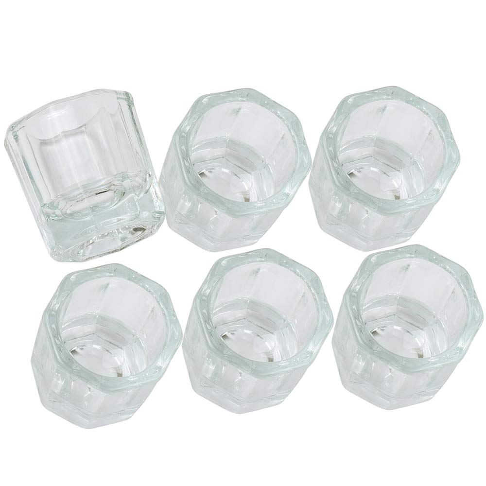 Karlash Nail Art Acrylic Liquid Powder Dappen Dish Glass Crystal Cup Glassware Tools (Pack Of 6)