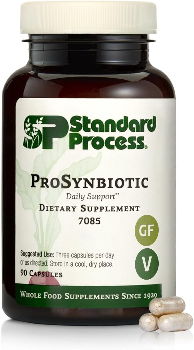 Standard Process Prosynbiotic - Whole Food Bowel, Immune Support, Digestion And Digestive Health With Bifidobacterium, Chicory Root, Lactobacillus Acidophilus, And Inulin - Vegetarian - 90 Capsules : Health & Household
