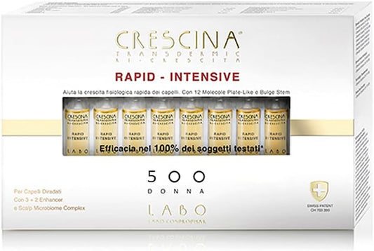 Labo Crescina Transdermic Rapid-Intensive Hair Regrowth 500 Woman 20 Ampoules