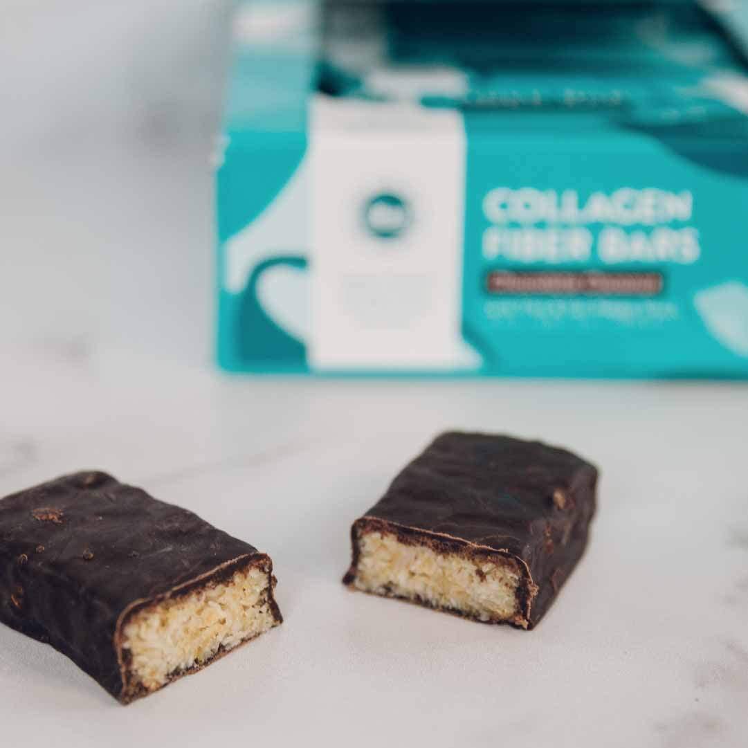 Dr. Kellyann Keto Collagen Fiber Bar - High Fiber, Low Carbs - Gluten Free, Non-GMO & No Artificial Sweeteners - Perfect Keto & Paleo Snack with Creamy Coconut Dipped in Dark Chocolate (12 bars) : Health & Household