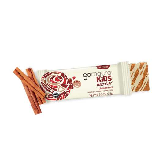 Gomacro Kids Macrobar Organic Vegan Snack Bars - Cinnamon Roll (0.90 Ounce Bars, 7 Count)