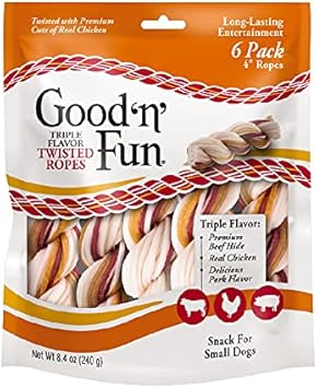 Good'N'Fun Good ’N’ Fun Triple Flavor Twisted Ropes, 6 Count (Pack Of 2)