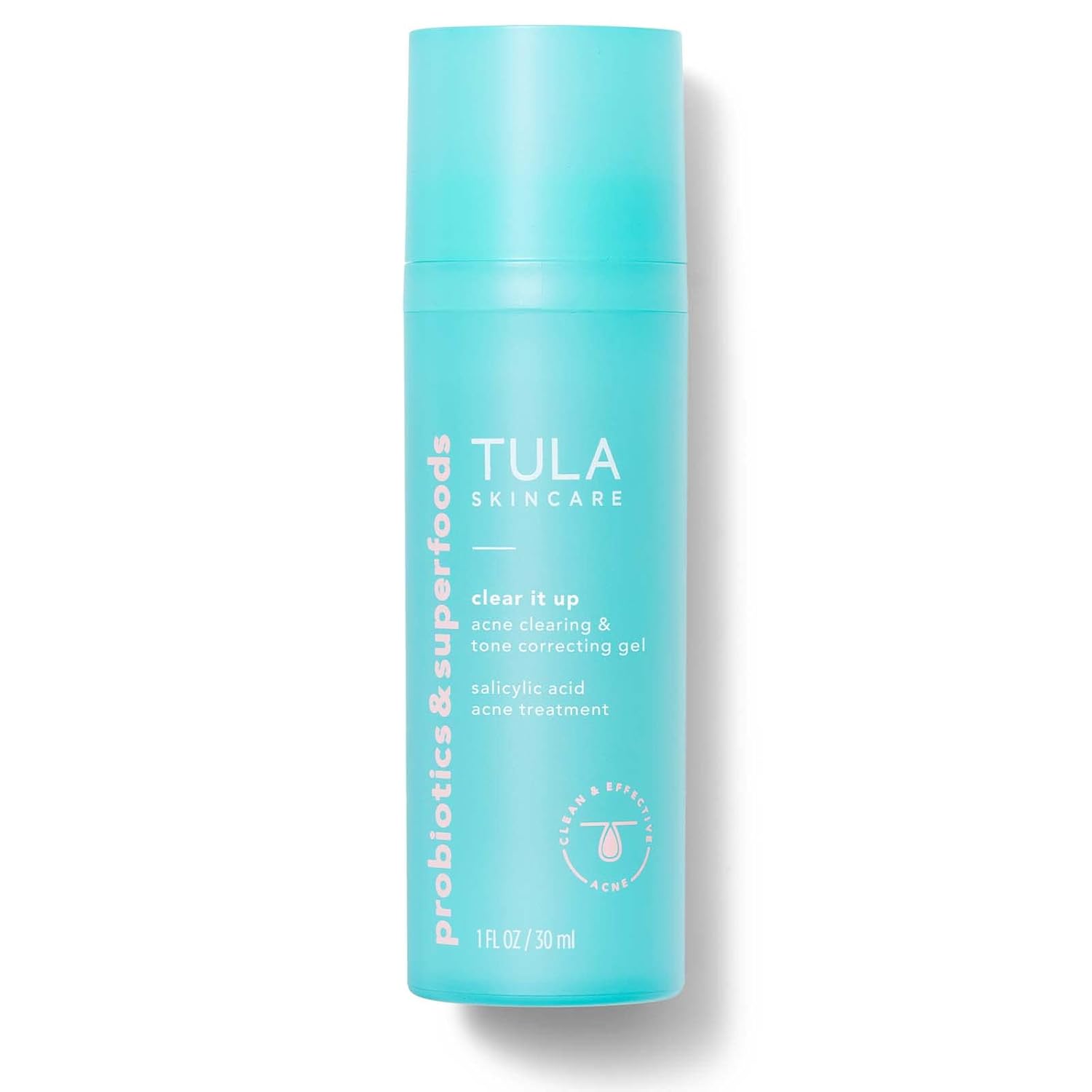 Tula Skin Care Clear It Up - Acne Clearing & Tone Correcting Gel, Salicylic And Azelaic Acid, Clears & Prevents Breakouts, Brightens Marks, 1 Fl Oz