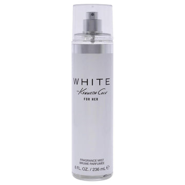 Kenneth Cole White For Her Body Mist For Women, Notes Of Mandarin, Vanilla, Musk, And Orchid, Fruity, Fresh, Feminine Scent, Long-Lasting, Everyday Wear Fragrance, 8 Fl Oz